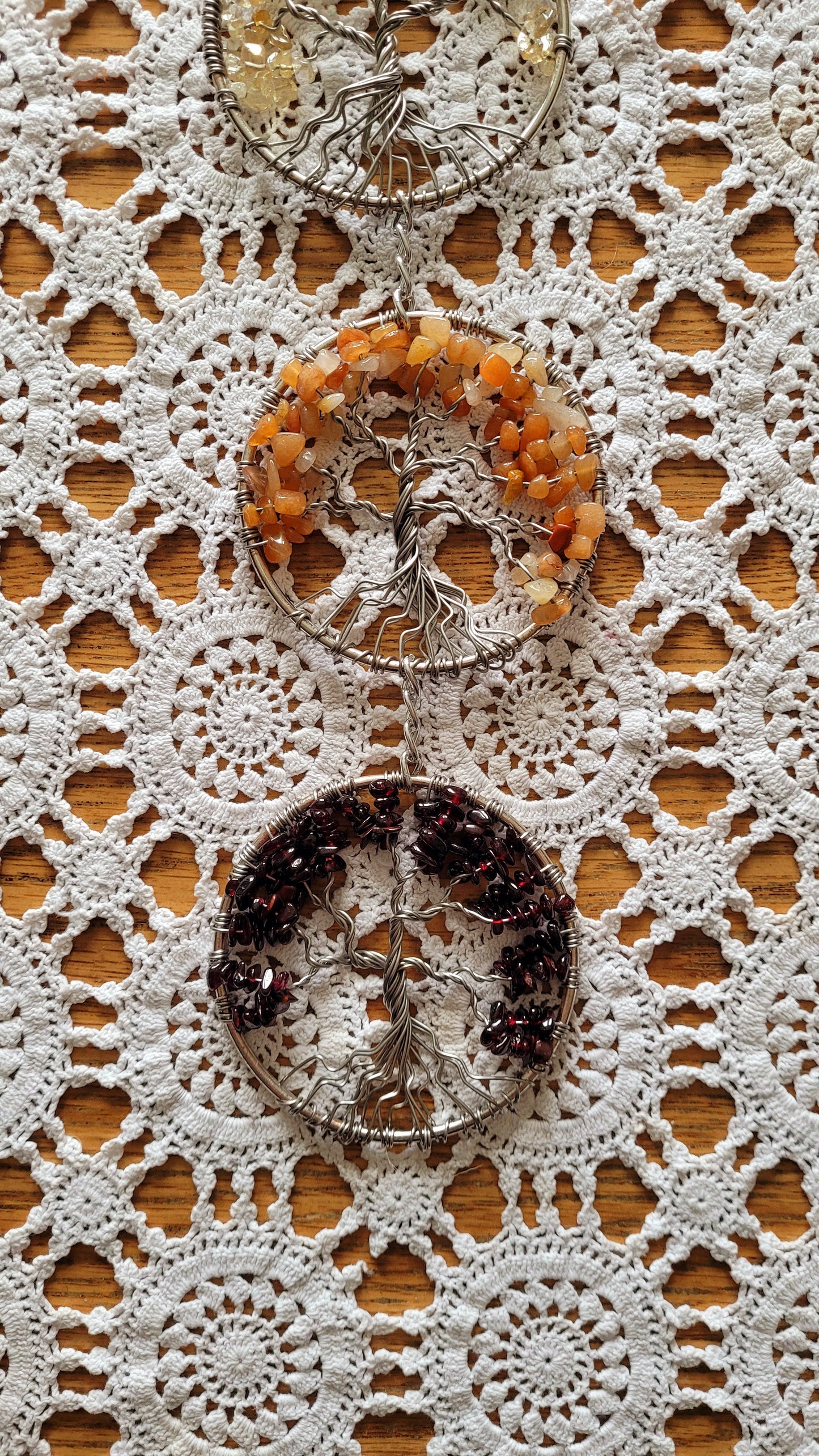 Chakra Tree of Life Wall Hanging - Silver