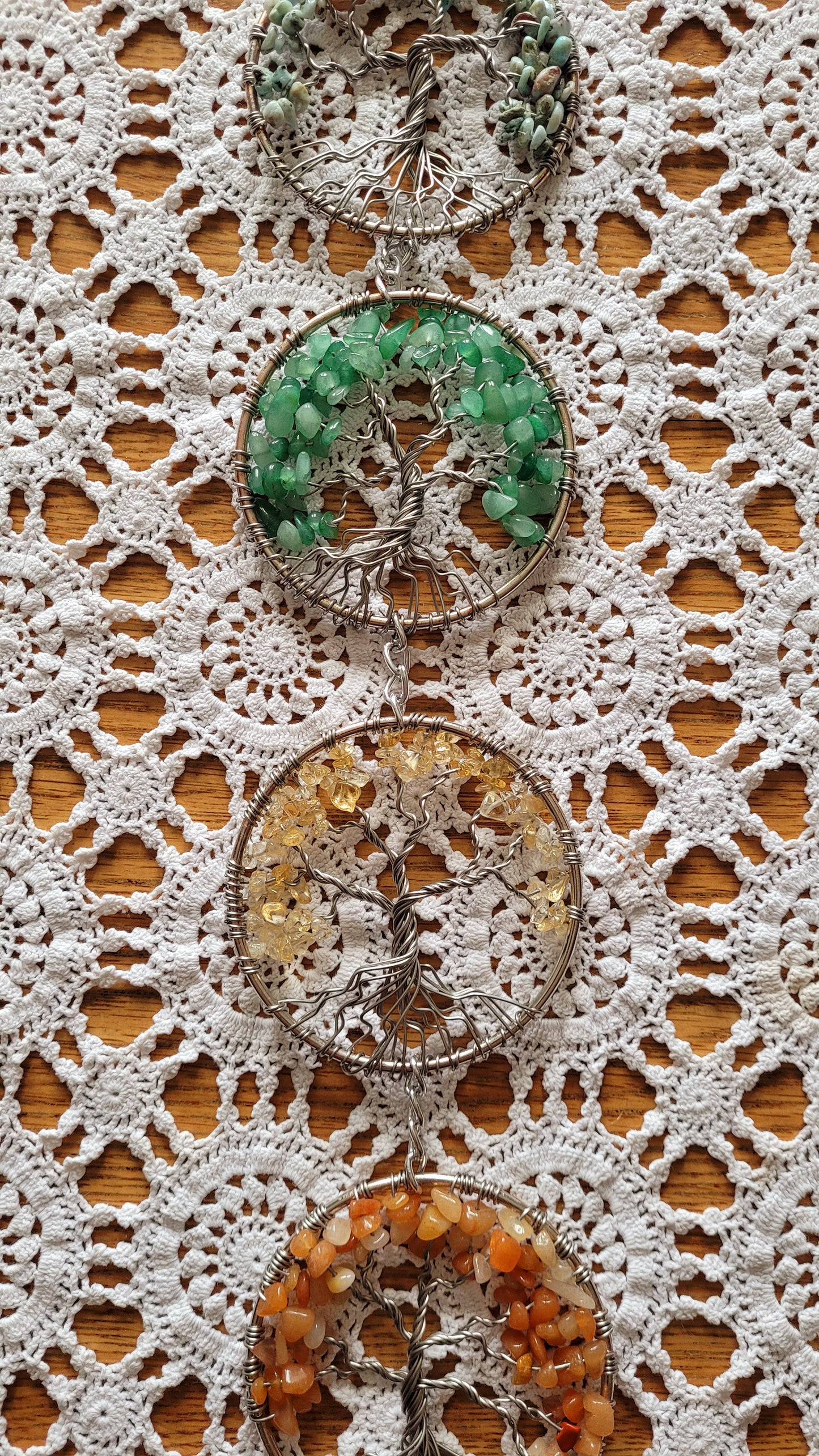 Chakra Tree of Life Wall Hanging - Silver
