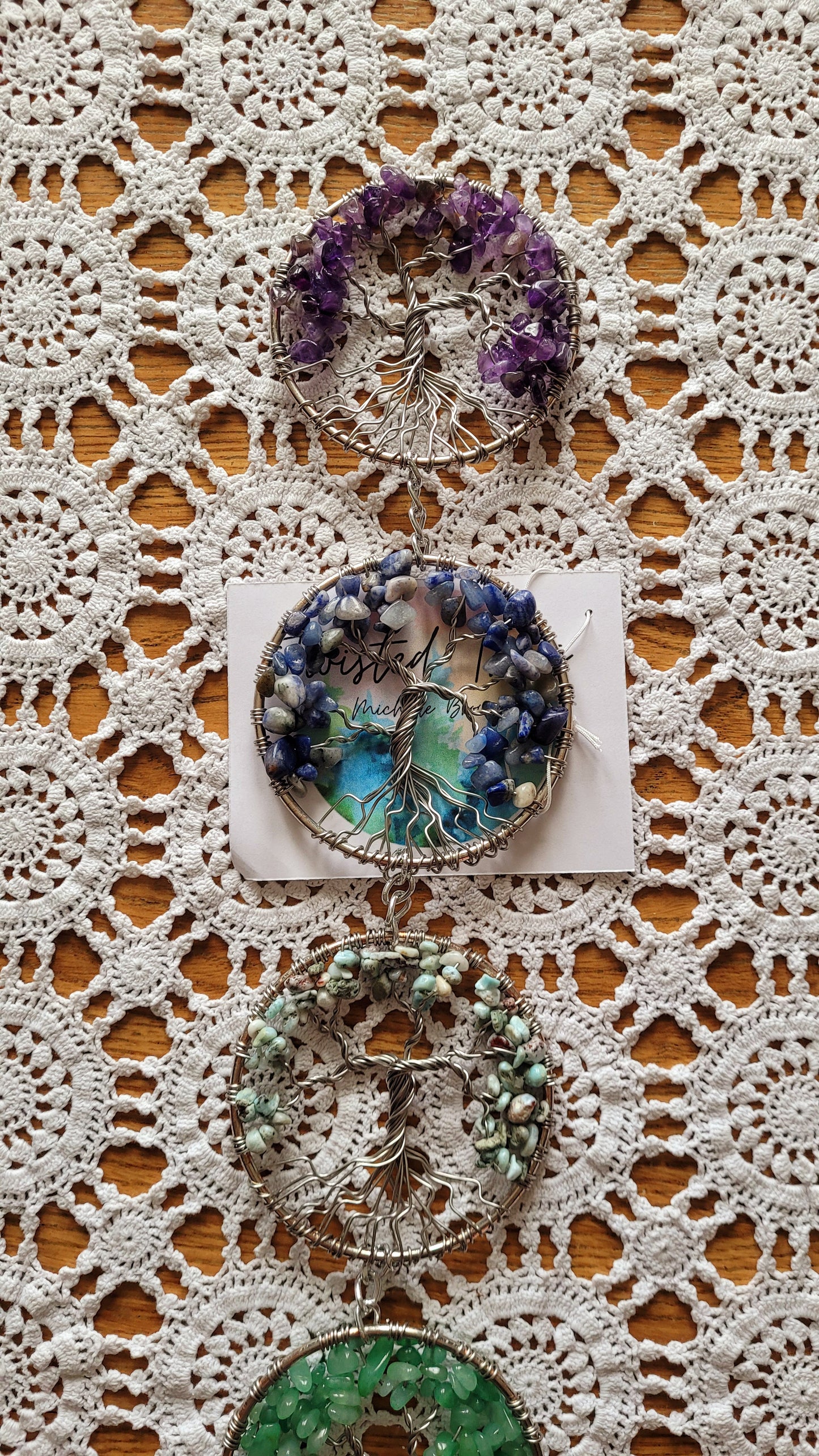Chakra Tree of Life Wall Hanging - Silver